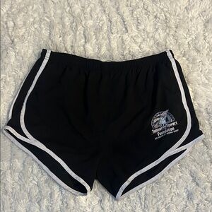 Black Women's Running Shorts with White Trim and Interior Lining